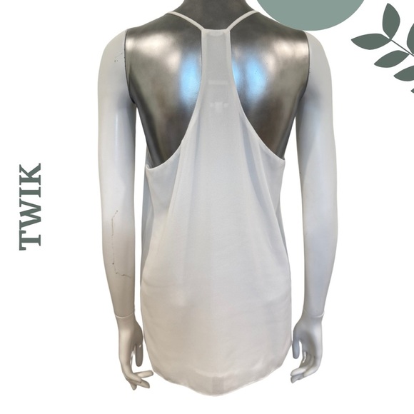 🛍️3/$40 Twik White Racerback Camisole Top | Simons Exclusive | Lined | Size M - Picture 4 of 6